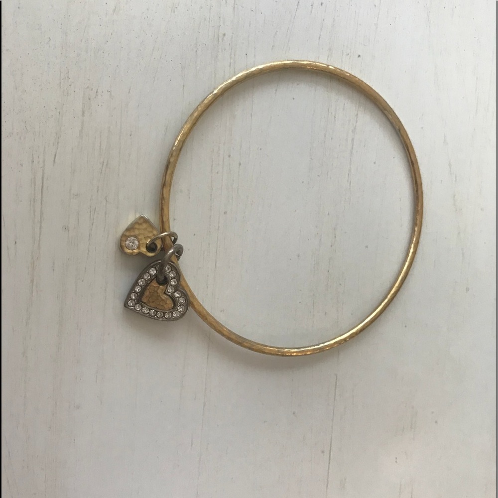 Gold bracelet with heart charms